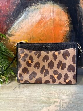 kate spade Leopard Print Crossbody Bag - Brown/Black